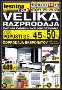 Lesnina - Velika razprodaja v centru Kranj in Jesenice