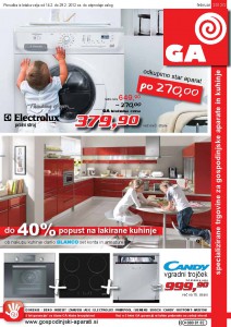GA, gospodinjski aparati - katalog Februar 2012/2